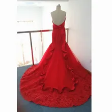 Elegant Lace Mermaid Wedding Dresses Strapless Empire Waistline Court Train 2017 New Charming Bridal Gowns Custom Size