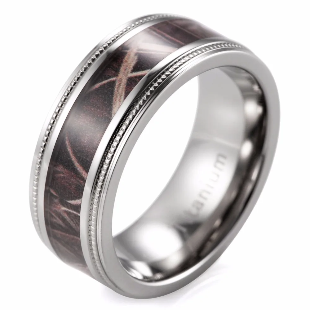 8mm mens camo wedding ring titanium milgrain edges camo wedding band outdoor engagement ring for men - Camo Wedding Rings For Him 8mm mens camo wedding ring titanium milgrain edges camo wedding band outdoor engagement ring for men - Camo Wedding Rings For Him