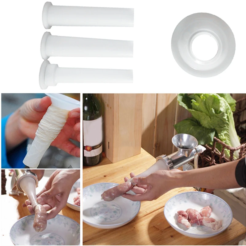 1lbs 3pcs/lot Meat Grinder Sausage Stuffer Filling Tubes Funnels Nozzles For Sausage Maker Sausage Tube with 5.7cm Base