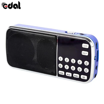 

EDAL Mini Portable Digital Stereo FM Speaker Music Player With TF Card USB AUX Input Sound Box New