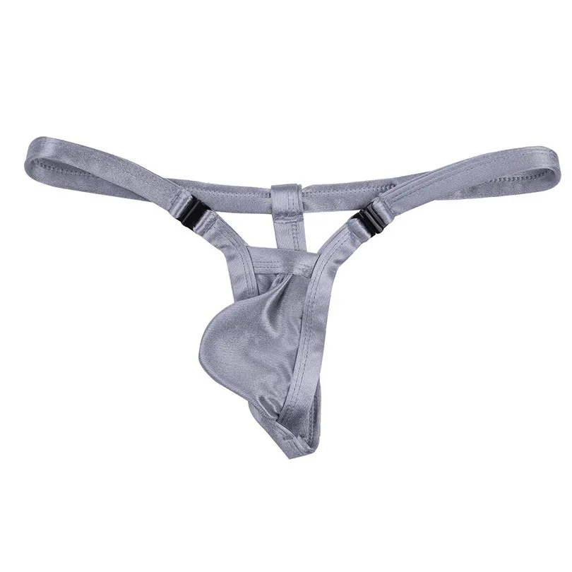 iEFiEL Newest Mens Free Buckle Low Rise Stretchy Bikini G-string Underwear with Bulge Pouch Gay Bedtime Bikini Open Butt Panties