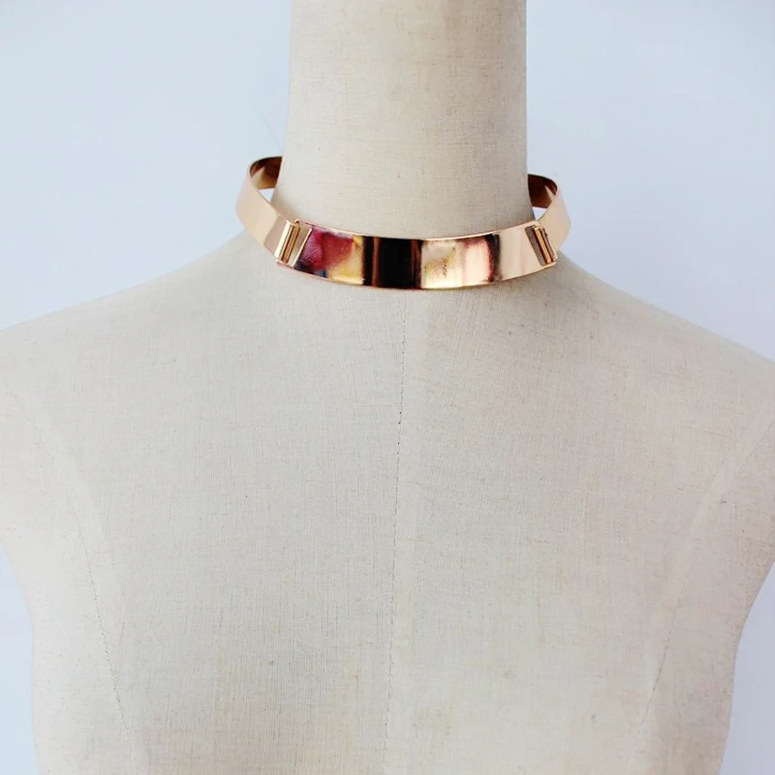 Collier Femme, модное массивное ожерелье, массивное ювелирное изделие, золотое, Серебряное, металлическое ожерелье, большое колье, ожерелье s для женщин