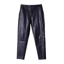 New Men’s Clothing Korean winter Metrosexual slacks slim pants personality locomotive leather pants singer costumes