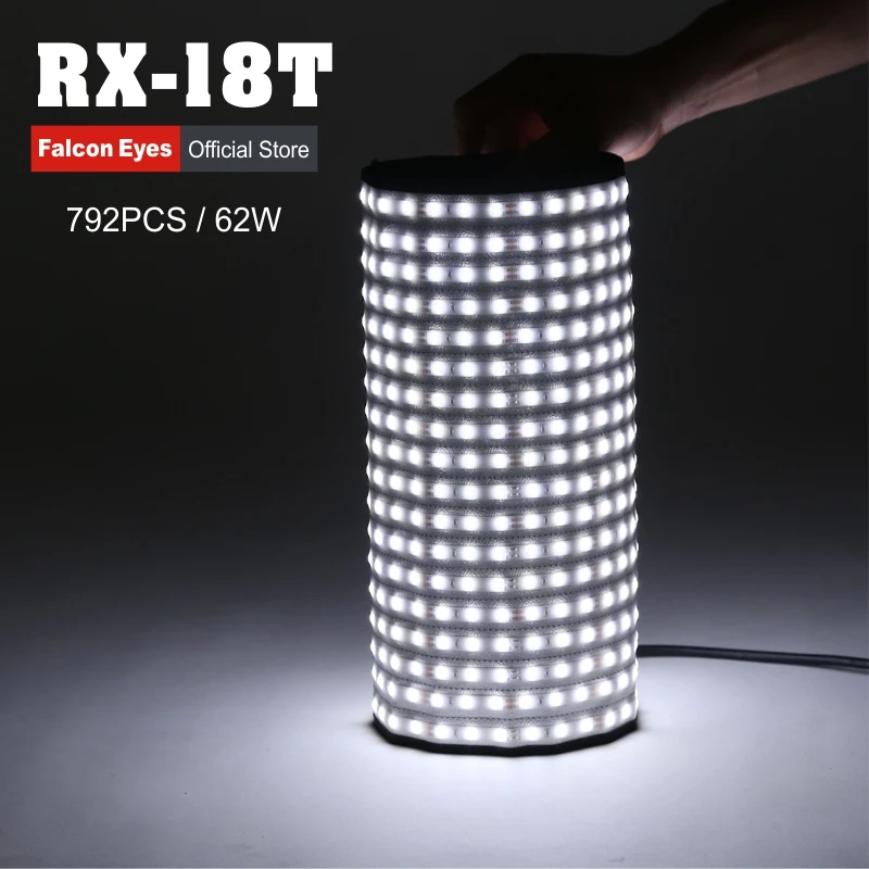  Falcon Eyes RX-18T Foldable Rollable Cloth LED Video Light 504pcs LED CRI93 Slim Photography Fill-i - 33032688328