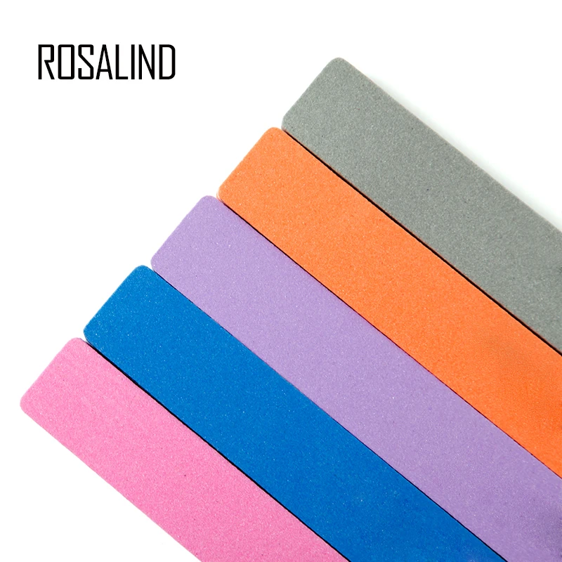 

ROSALIND 1Pcs Sponge 5 Colors Nail Buffer Professional Soft Nail Art Files Sanding Paper For Nail Beauty Tool