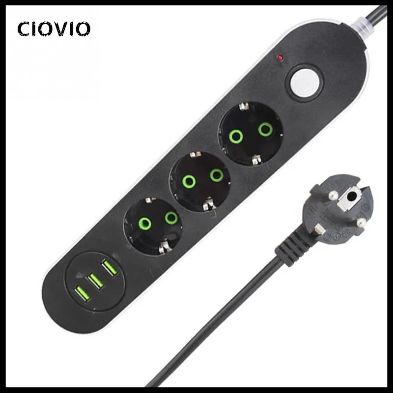 Новые Смарт USB Мощность розеток штепсельная вилка европейского стандарта 3
