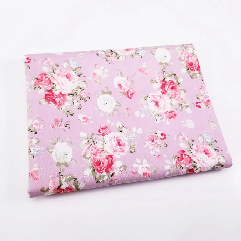 Прямая поставка розовый цветочный цвет хлопок пачка ткань для пэчворка DIY швейная ткань для кукольной одежды сумки 40*50 см