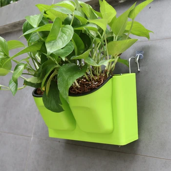 

Thickened Fleshy Plastic Basin Plant Wall Hanging Pot Chlorophytum Green Background Combined Bonsai Decorative Plants