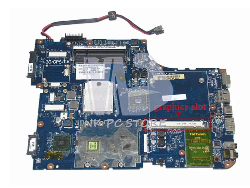 K000020001 LA-5382P Main Board For Toshiba Satellite A500 Main board DDR3 Socket S1 with GPU Slot Free cpu