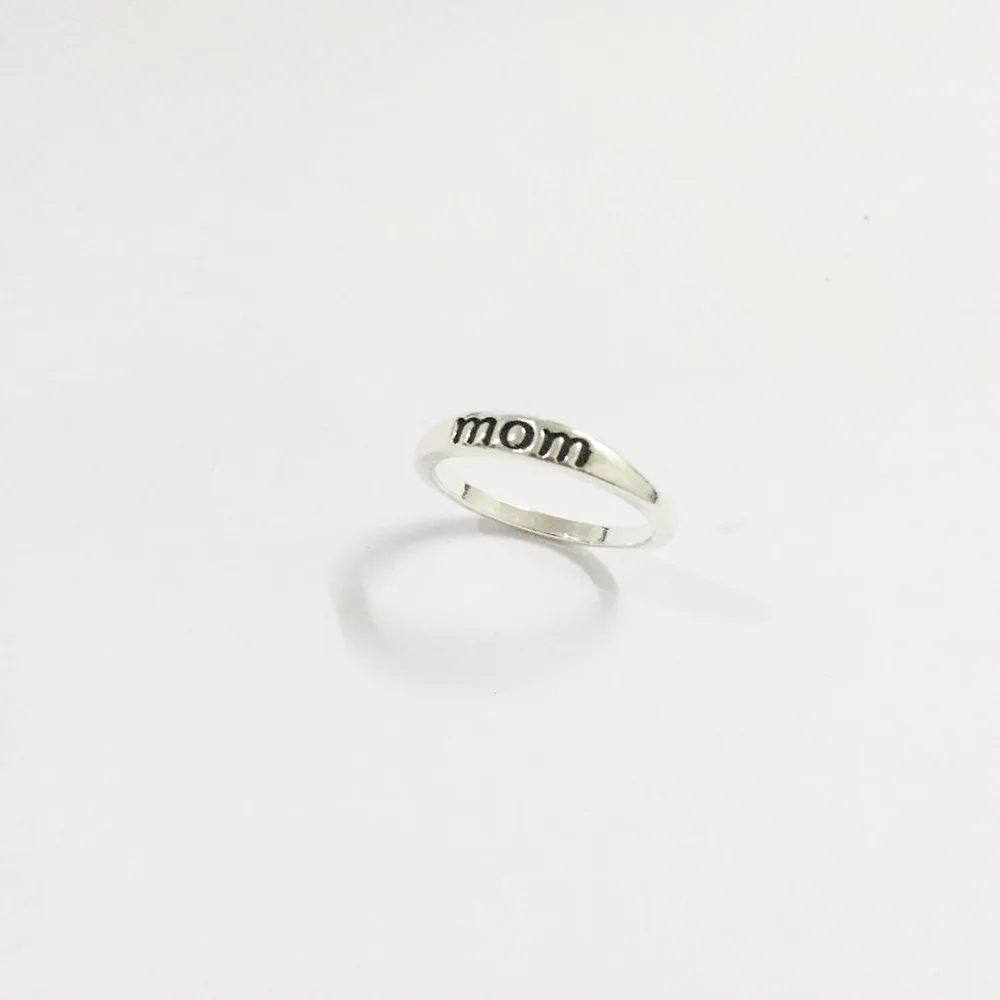 Кольцо DoreenBeads Love Mom серебряное кольцо с резьбой подарок для мамы модные трендовые