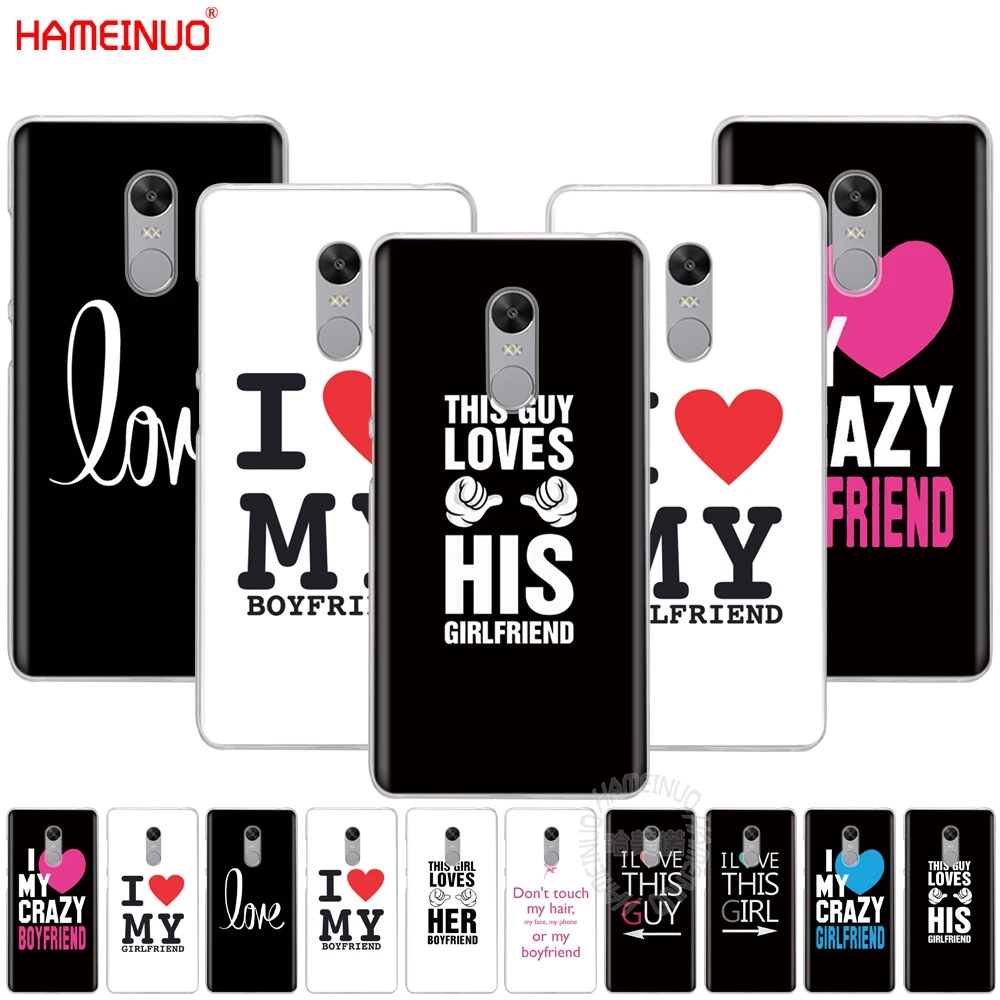 I Love My Girlfriend boyfriend Cover phone Case for Xiaomi redmi 5 4 1 1s 2 3 3s pro PLUS note 4X 4A 5A | Мобильные телефоны и