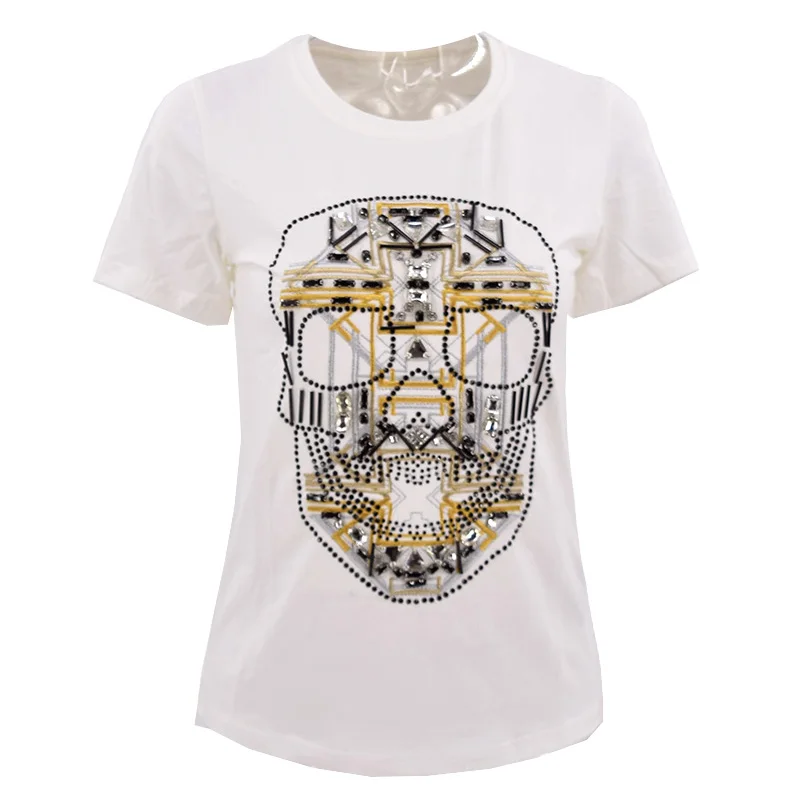 Harajuku top tees women Fashion clothes Skull t shirts women 2018