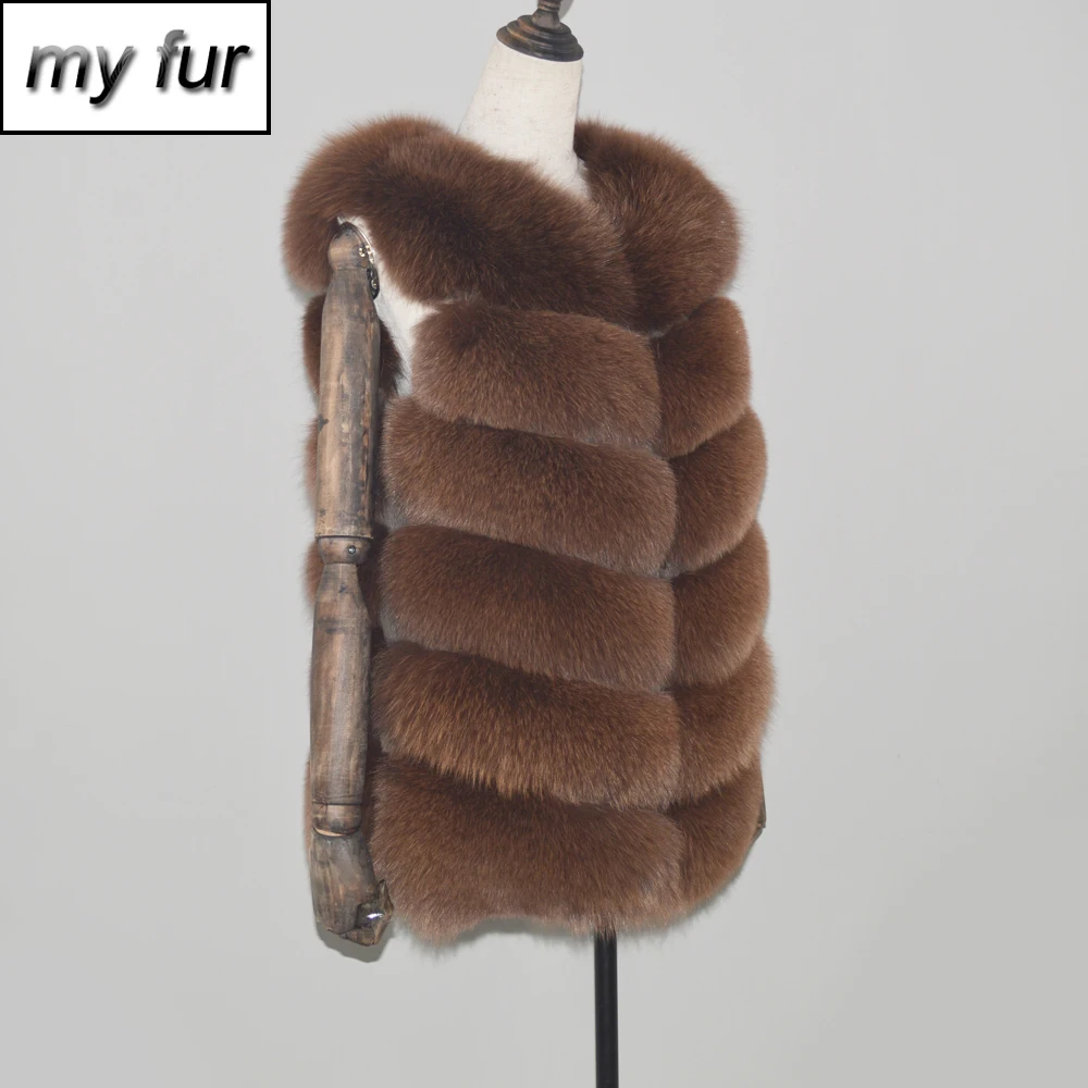 

Genuine Real Fox Fur Waistcoat Women Autumn Winter Brand Quality Warm Soft Real Fox Fur Vest Lady 100% Real Fox Fur Gilet Coat