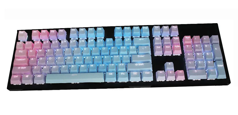 Keyboard keycaps Sunset Blue Gradient PBT Keycaps Double-Shot Profile Fit Gateron Kailh Outemu Switches for Mechanical Keyboards Color : 108 Key