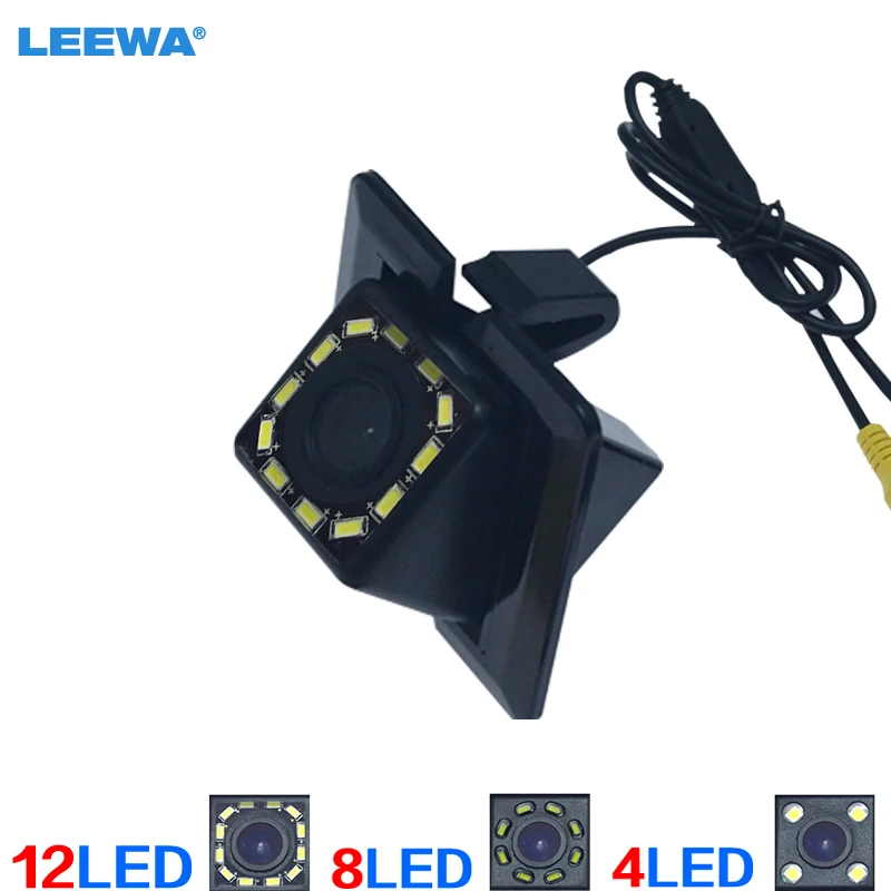 LEEWA Car Backup Rear View Camera With 4LED/8LED/12LED For Toyota Prado Original Camera Reserved Hole Reversing Camera#CA6095