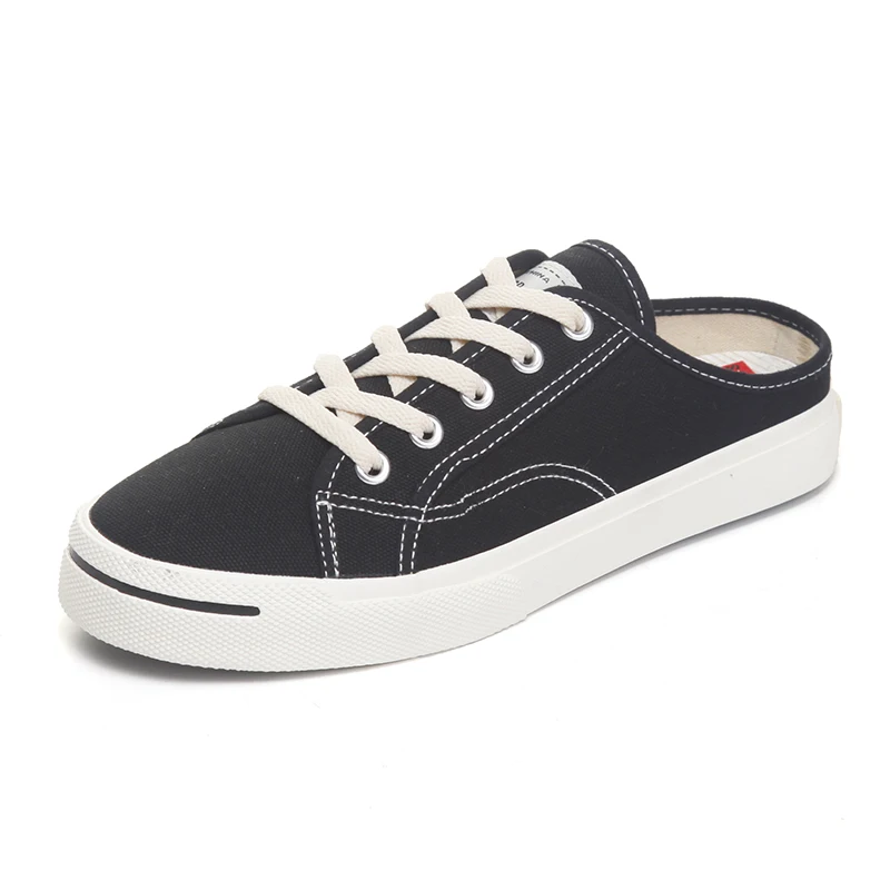 Canapa Donne Tacco Scarpe trascinamento bianco Delle Il Nero 2018 Pedale Versione Del Un Senza Di Semi Tela rosso Coreana Nuova Selvaggio Pigri Giallo colore Estate IYx5n