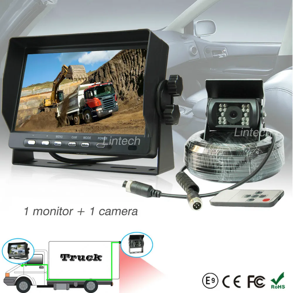 7 inch rear view reverse wired rv rear view camera system in parking