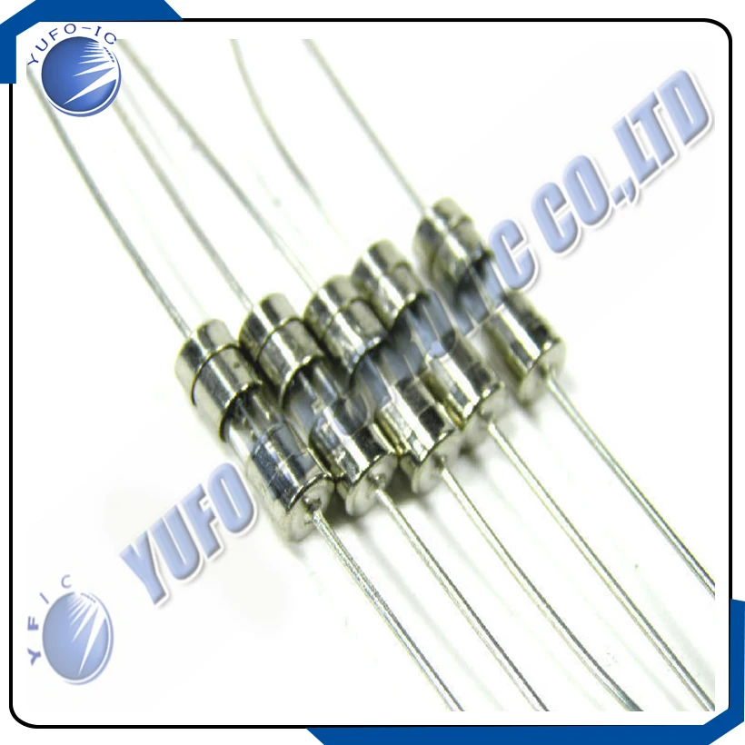 6.3A 250V 3.6x10mm Axial Leade Fuses Glass Slow Blow 50pcs