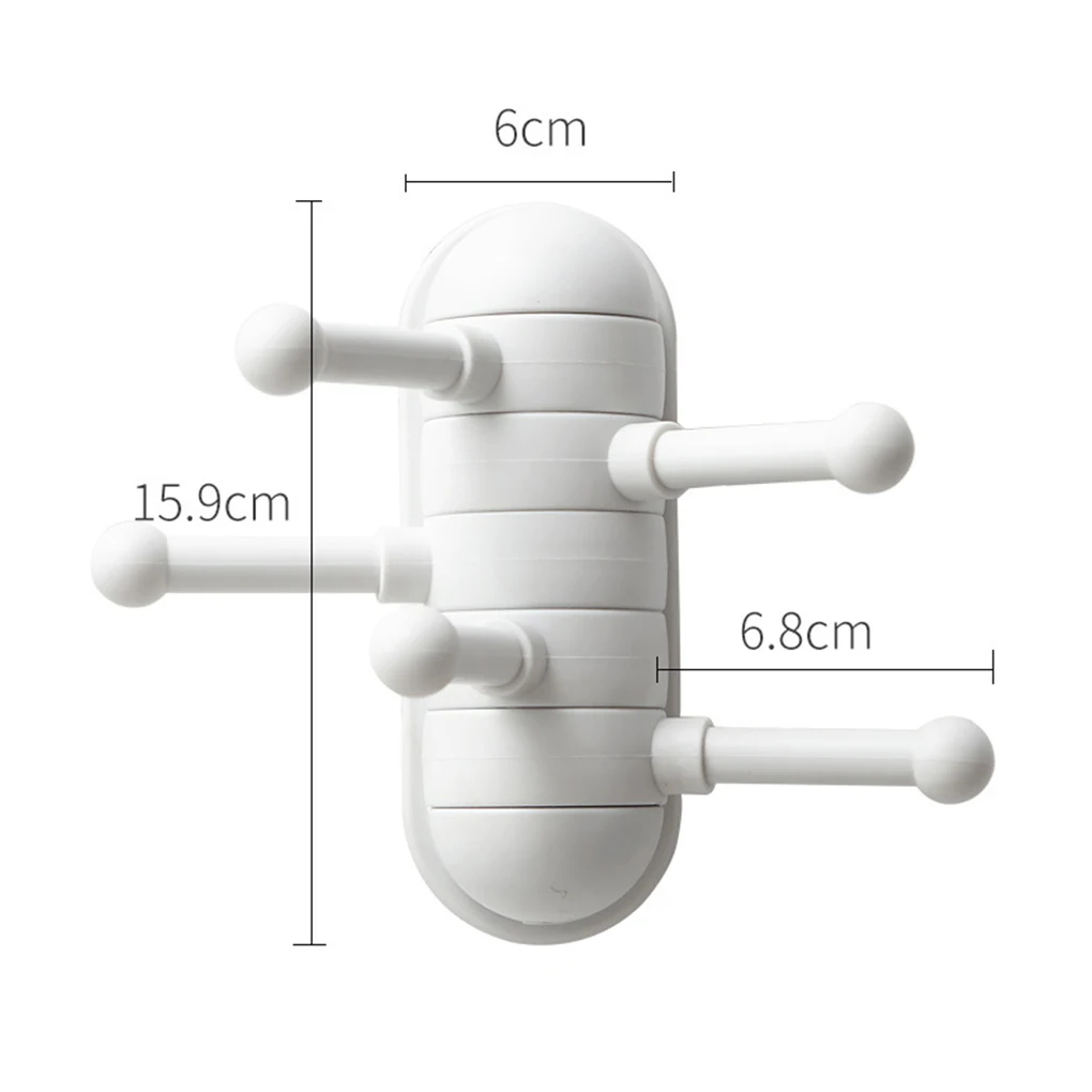 Newest Large Five Robe Drying Rack Solid ABS Hook Coat Hat Key Towel Hanger Self Adhesive Holder Wall Door Hook