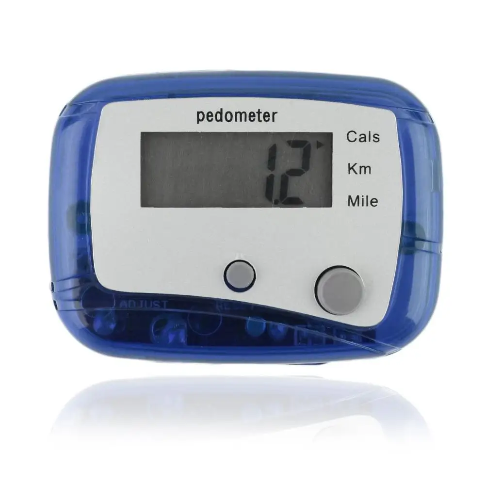 New Style Women Men Workout Fitness Pedomete Mini Digital LCD Pedometer Run Jogging Step Walking Distance Counter White Blue Red - Цвет: blue