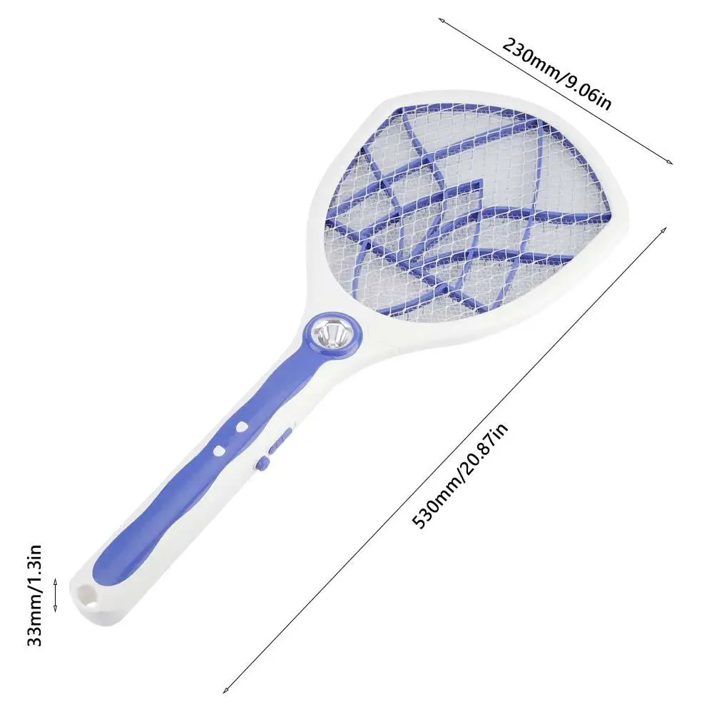 Электрическая электронная мухобойка, ракетка USB, перезаряжаемые комары мухи, убийца, многофункциональная литиевая батарея, убийца москитов, ракетка - Цвет: Синий