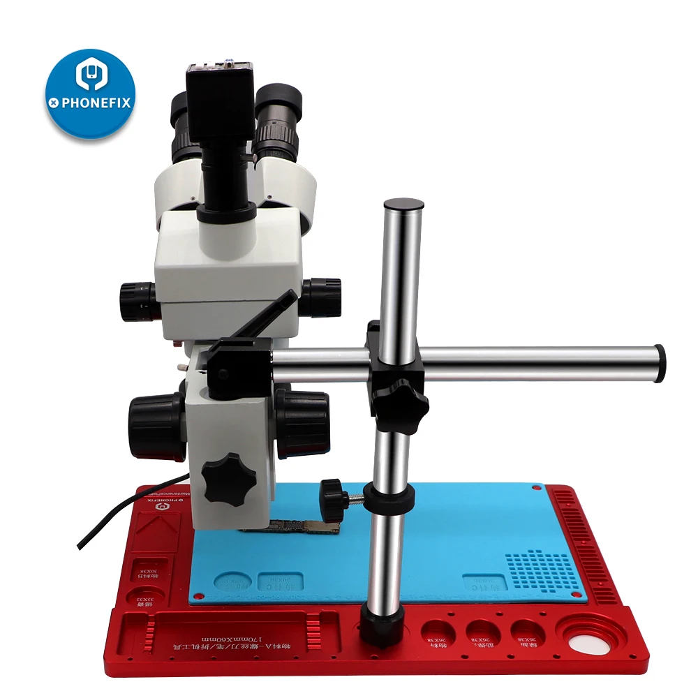 US $229.00 35X90X Trinocular Zoom Stereo Microscope 360 Degree Rotation Arm Digital HDMI Camera With Soldering Mat for Phone PCB Repair