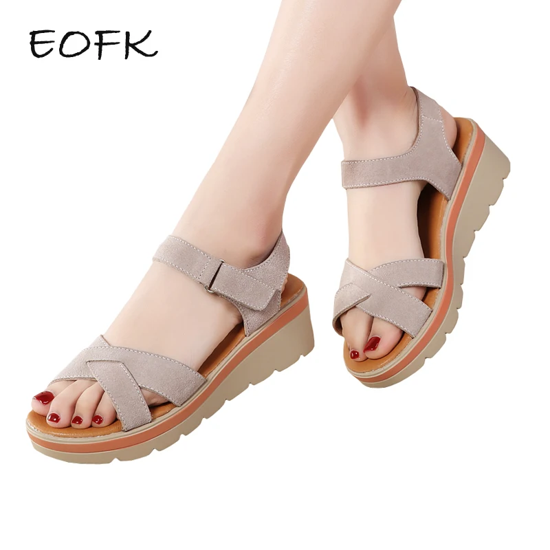 EOFK New 2018 Summer Women Sandals Comfortable Suede Leather Flat Sandals Lady Shoes Woman Sandalias цена EOFK New 2018 Summer Women Sandals Comfortable Suede Leather Flat Sandals Lady Shoes Woman Sandalias цены онлайн