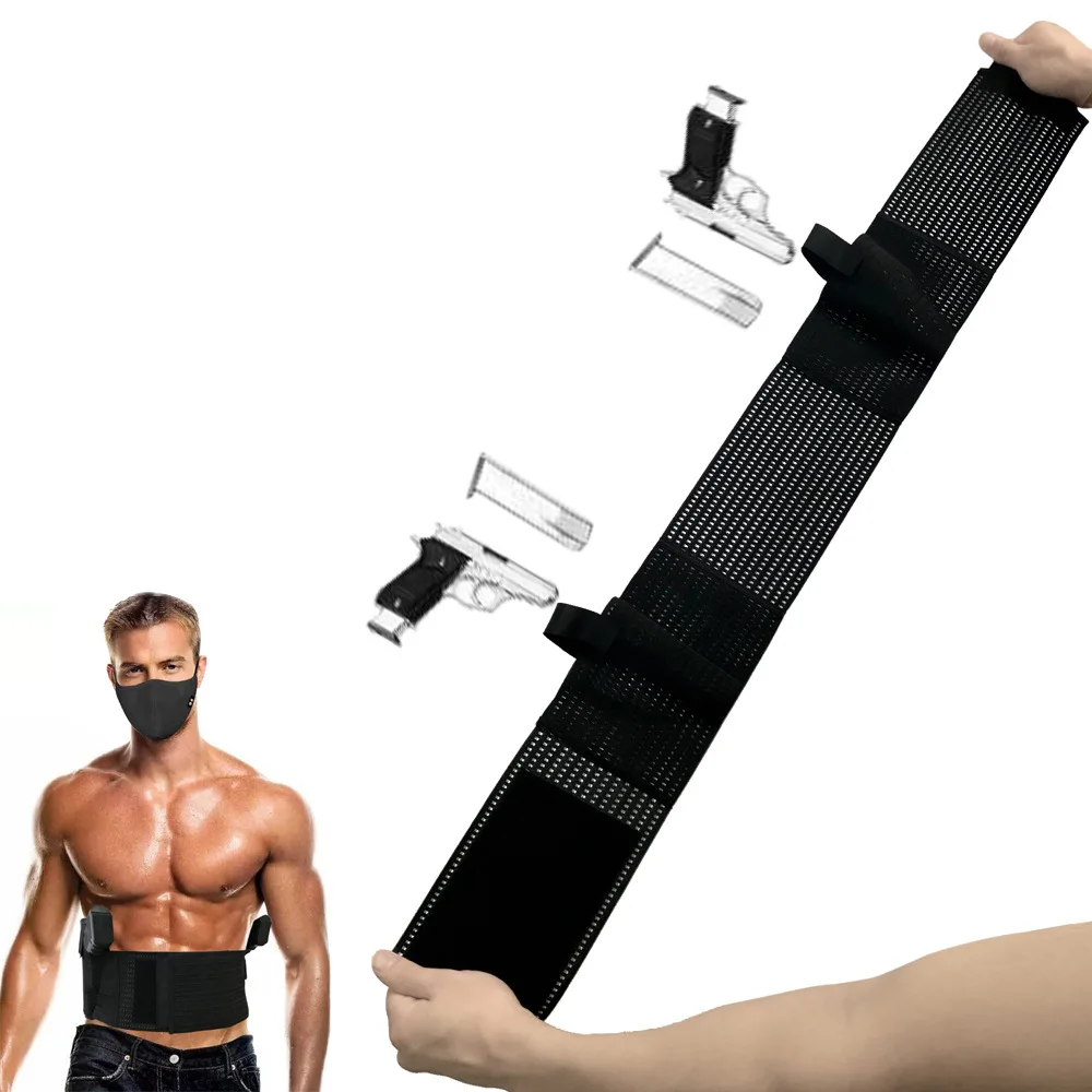 

95CM & 106CM length adjustable Hunting Tactical belly waist band Concealed Elastic Gun Holster with Ammo Pouches Fits all Guns