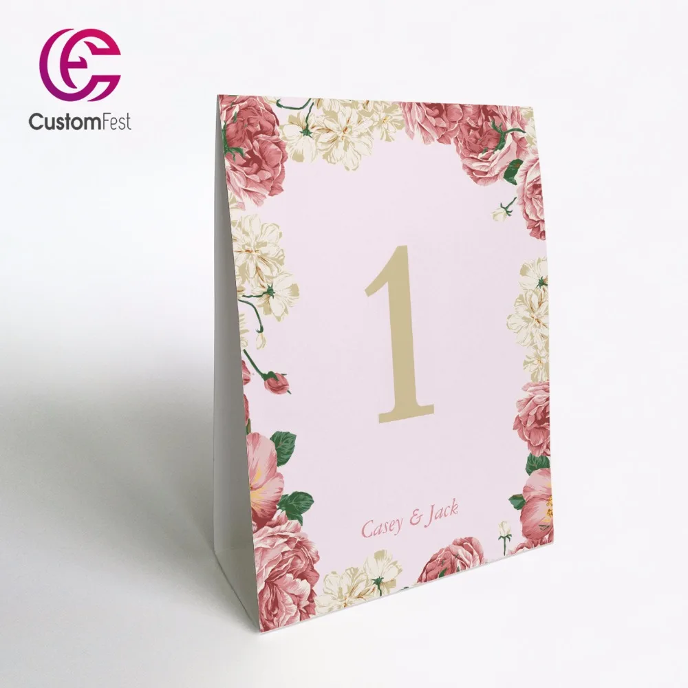 

Personalized simple floral theme stand free table number TN019