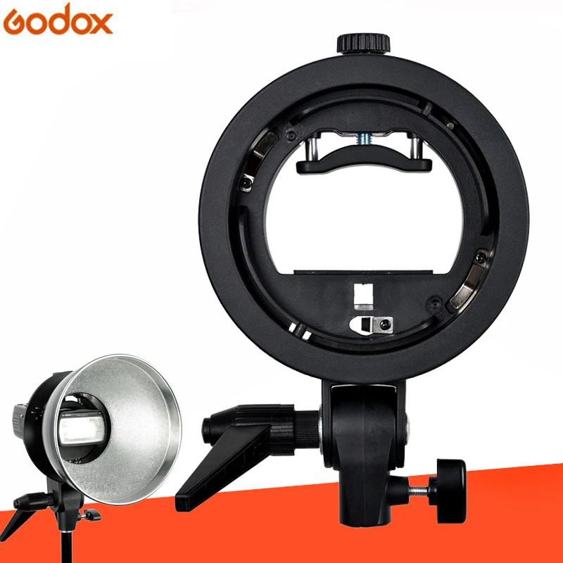 

Godox S-Type Bracket Elinchrom S Mount Holder Fit Speedlite Flash Snoot Softbox Reflector