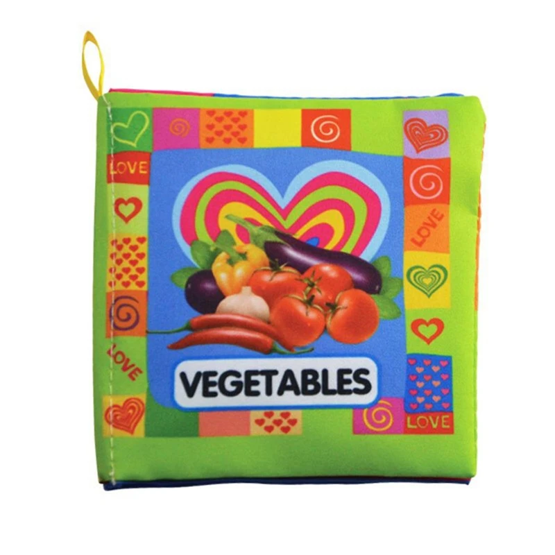 

2018 New Soft Cloth Baby Intelligence Development Learn Picture Cognize BB Sound Book For Children Learning Vegetables Drop Ship
