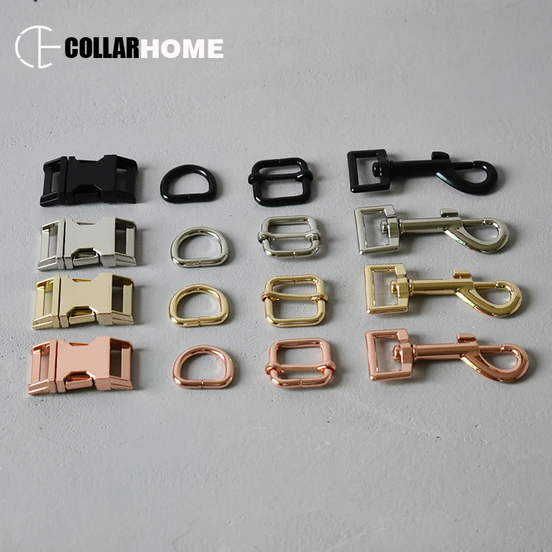 

1 set metal adjusters buckle 3/4" (20mm) swivel lobster clasp d-rings for bag dog pet collar straps DIY accessories 4 colors
