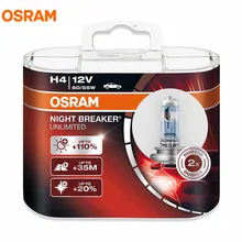 Выключатель OSRAM ночь неограниченный 12 В H1 H4 H7 H11 9005 9006 Авто Фары для авто супер яркий обновления Лампы для мотоциклов Hi/ lo луча противотуманных фар