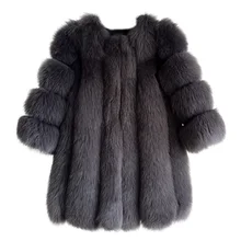 Шуба из натурального Лисьего меха i ladies, пальто из натурального Лисьего меха/модное и тонкое женское пальто из натурального меха/женская зимняя куртка из натурального Лисьего меха