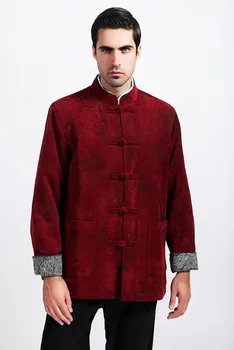 

Winter Fashion Chinese Style Men's Burgundy Wool Kung-Fu Jacket Coat M L XL XXL XXXL Free Shipping M2