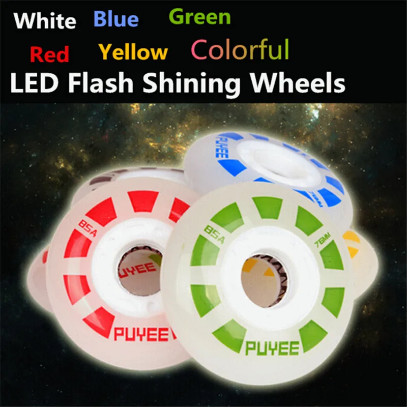 Original PUYEE LED Flash Shining Inline Skates Drift Slide Skating Wheel for SEBA PowerSlide Roller Skate