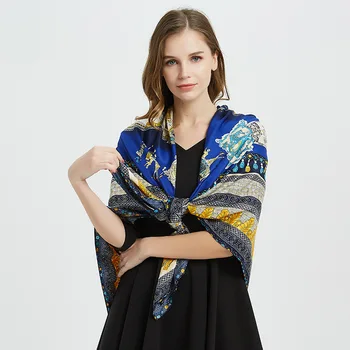 

Luxury Larger Square Sunscreen 130 CM Shawls And Wraps Women Animal Print Soft Twill Scarves Female Cover Up Beach Woman Scarf