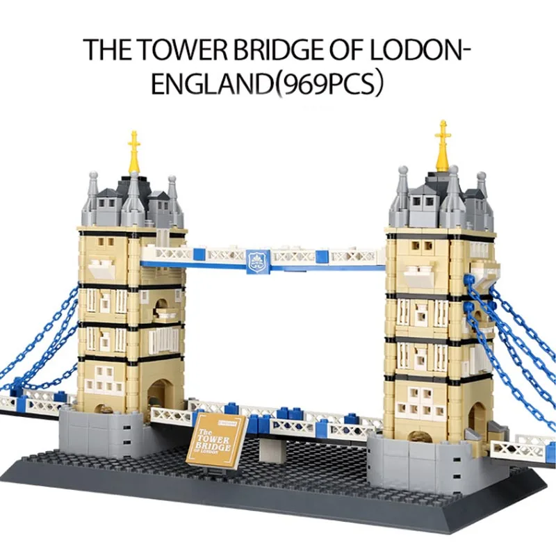 

New Streetview Maker Architecture The Tower Bridge Of Lodon fit city Building Blocks Bricks DIY Toys For Children