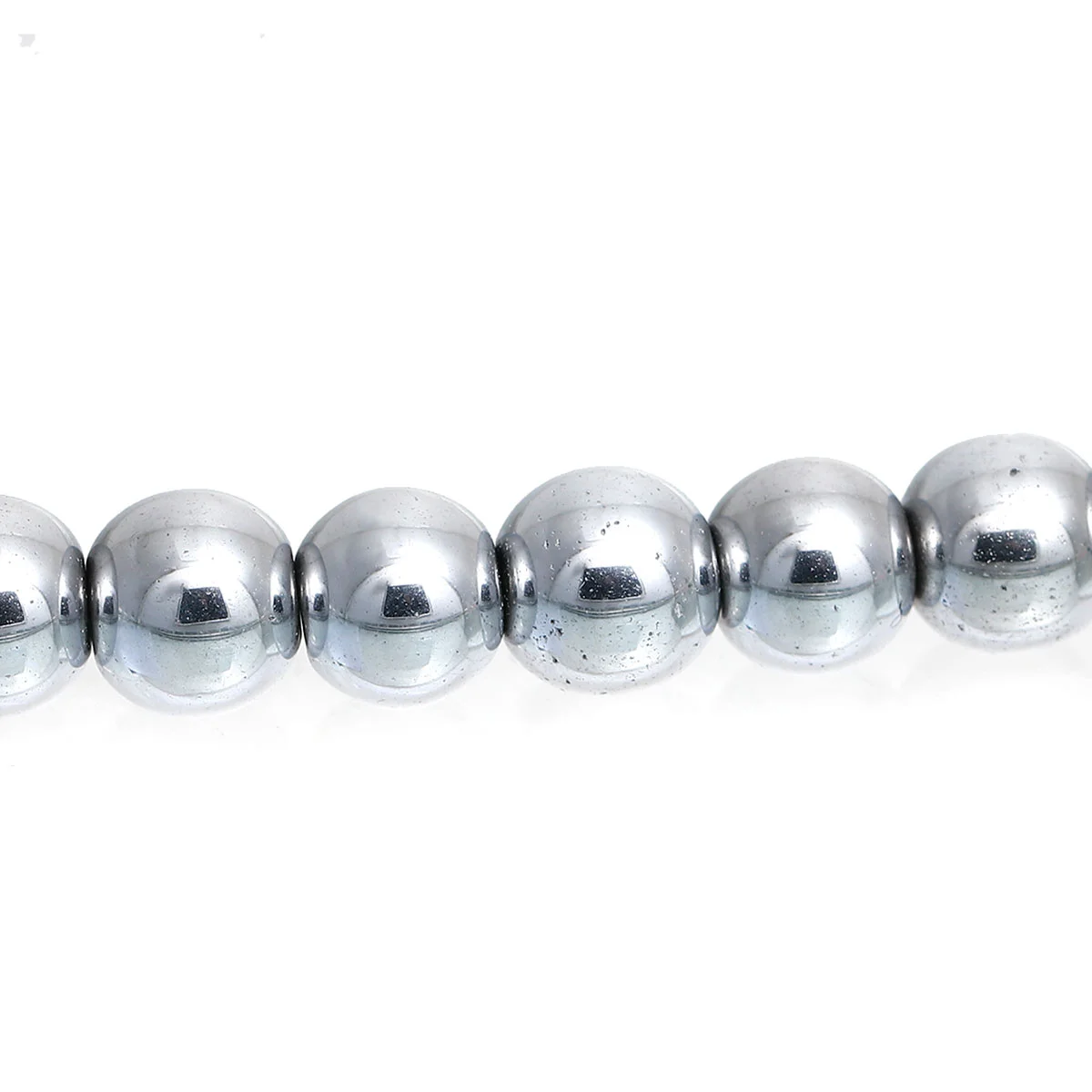 

DoreenBeads Silver Tone Created Hematite Round Spacer Loose Beads 8mm(3/8"), Approx 54Pcs (B18772), yiwu