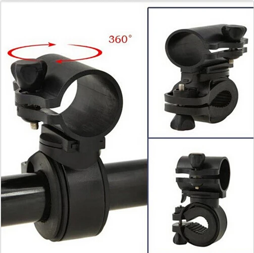 Top 360 Swivel Bike LED Flashlight Mount Bracket Flash Torch Holder Front Light Clip Clamp Lantern Bicycle Accessories 2