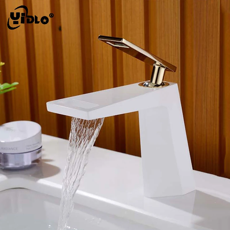 

Waterfall Basin Faucets Bathroom Single handle Basin Taps Drawing Chrome Tap Bathroom Accessories Single handle Mixer Faucet A17