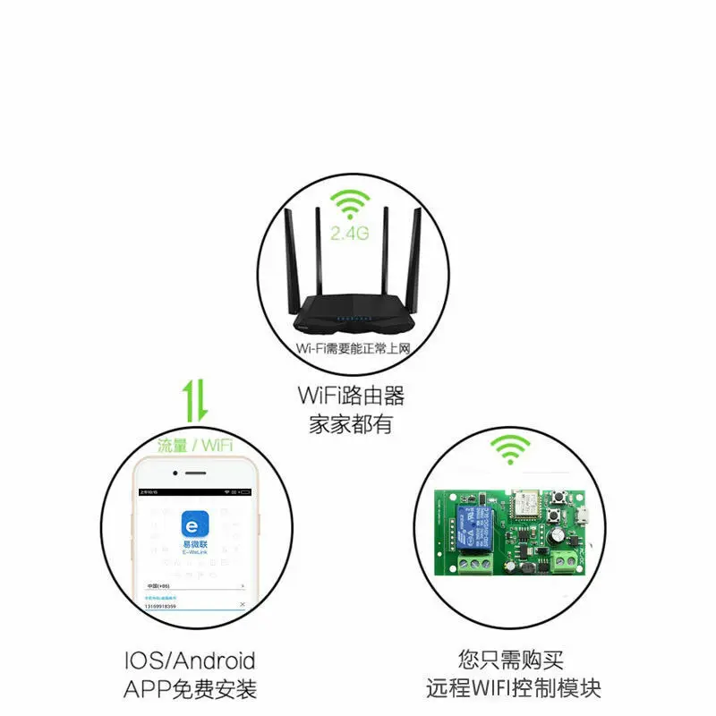 Dc 5 V-12 V sonoff WiFi Беспроводной умный переключатель релейный модуль контроллера F/домашний смарт-телефон приложение Apple под управлением Android лампы