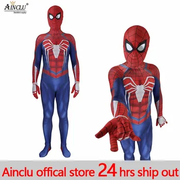 

PS4 insomniac spiderman costume Spandex Games Suit Avengers COS SpiderPS4 Cosplay Costume Halloween jumpsuits For Adult/Kids