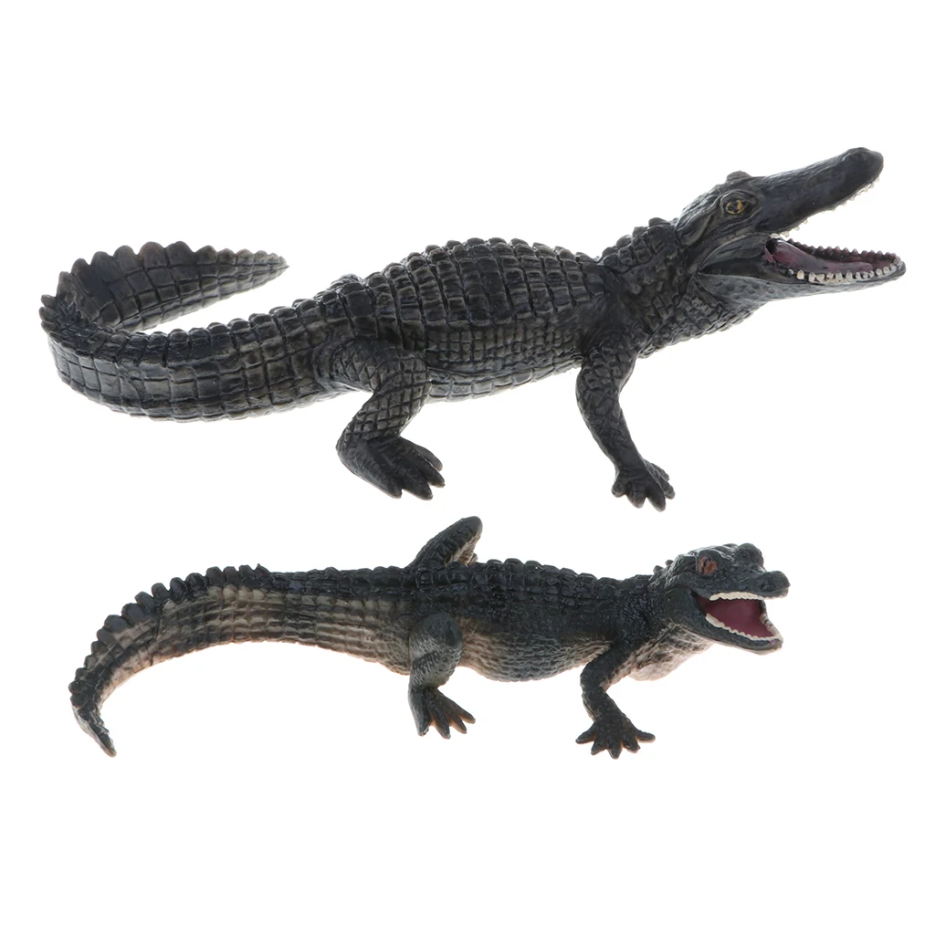  Lifelike Wild/ Forest Jungle Crocodile Animal Action Figure Models in Various Posture Toy Kids Learning Nature - 9 pieces