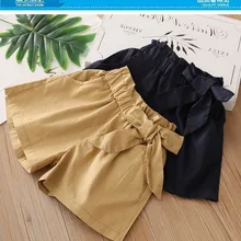 Шорты для девочек, beidge navey, детские штаны с бантом, летняя детская одежда, модные бутики