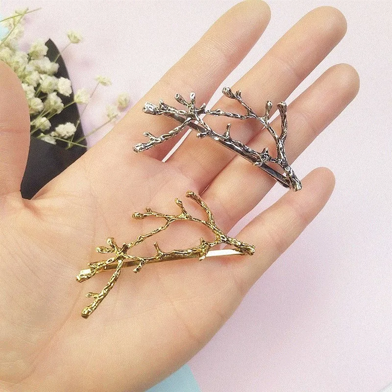 Vintage Gold Silver Tree Hair Clips Metal Tree Branches Barrettes Hairpins Headwear Hair Pins Hair Accessories for Women Girl