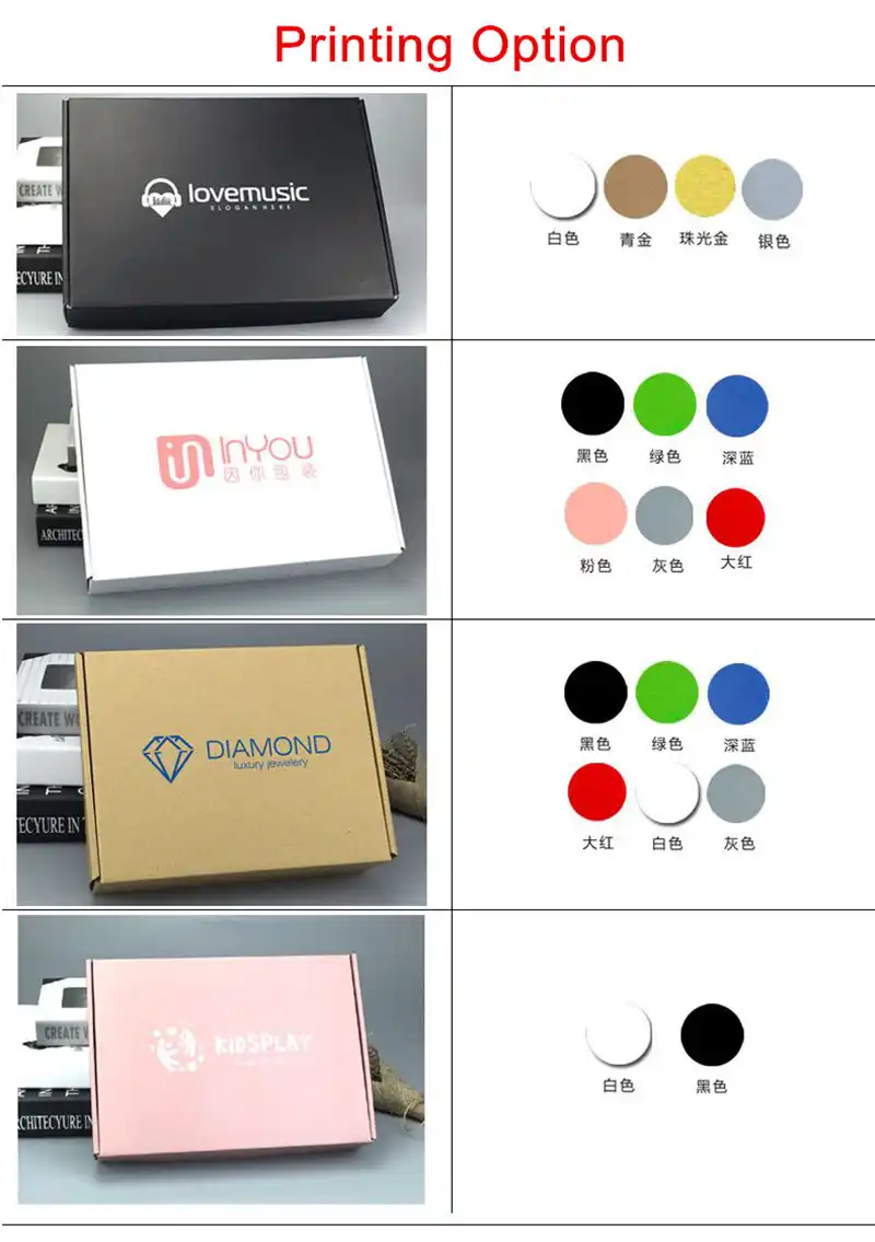 detail feedback questions about 100pcs lot custom white corrugated boxes color