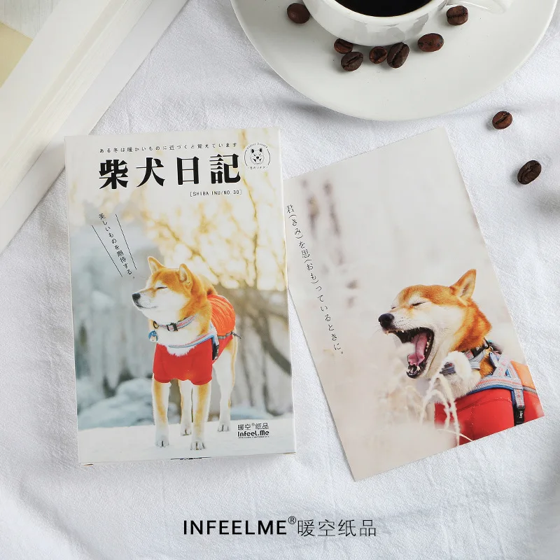 

30 Pcs/Set Shiba Inu Dog Diary Series Postcard Greeting Card Birthday Gift Card Message Card
