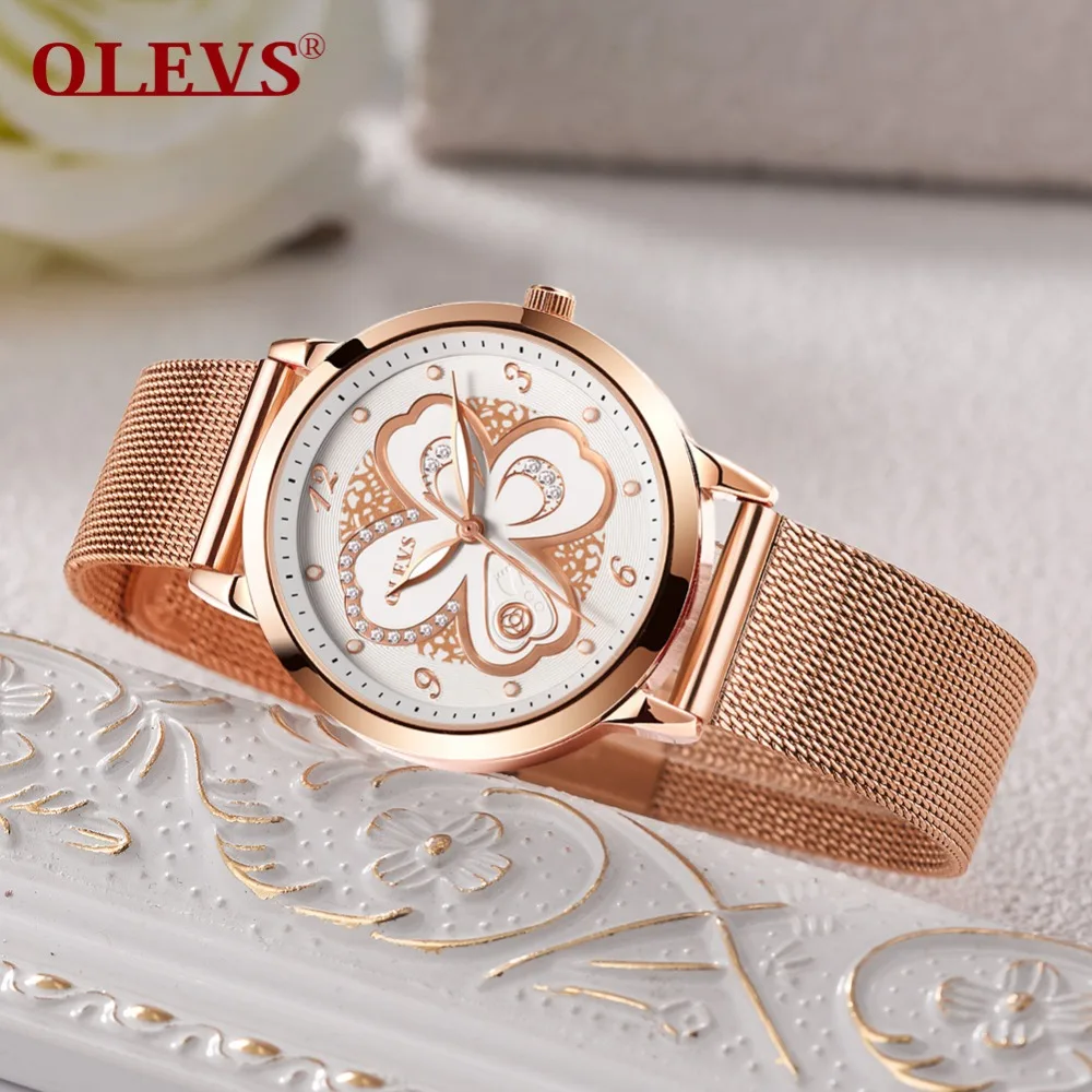 OLEVS Luxury Gold Case Quartz Wristwatches Mesh Steel Strap Ladies Watches Waterproof Luminous Hands Clock Woman's Watch 5188G OLEVS Luxury Gold Case Quartz Wristwatches Mesh Steel Strap Ladies Watches Waterproof Luminous Hands Clock Woman's Watch 5188G