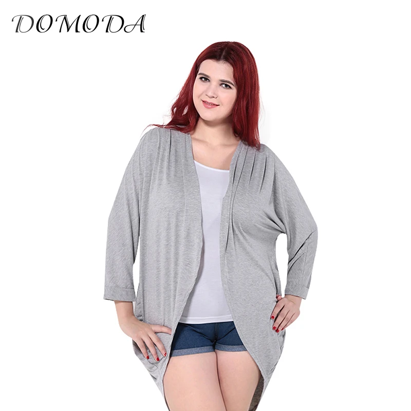 DOMODA Plus Size Autumn Women Loose Cardigan Big Size Long
